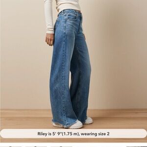 American Eagle Outfitters Women's Wide Leg Blue Jeans size 8
